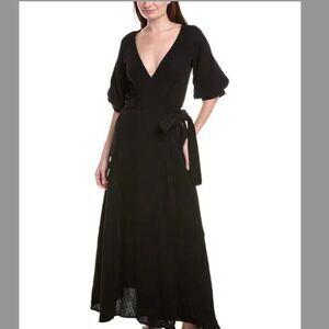 NWT 9 Seed Condessa Maxi Wrap Dress XS S Long Cotton Gauze Boho Witch Goth Femme